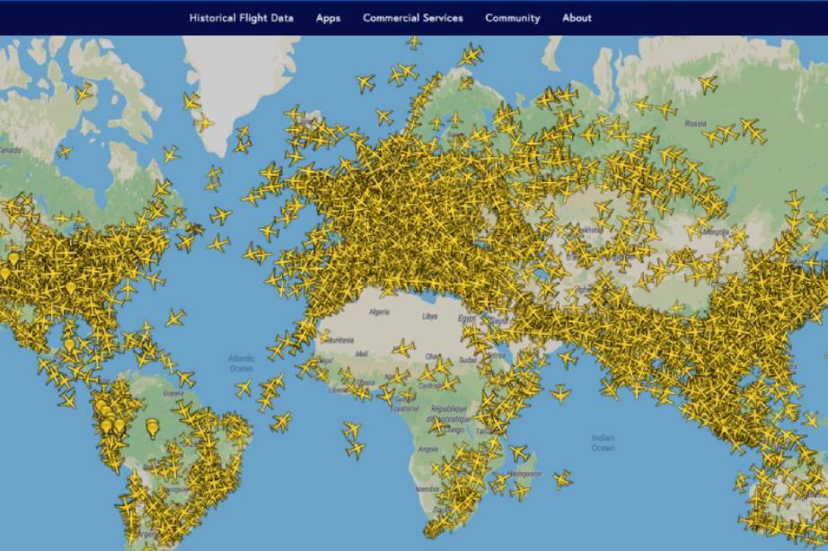Übersicht Flüge mit Planefinder