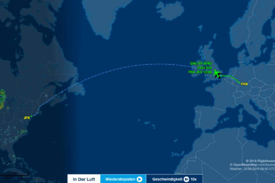 Übersicht Flüge mit Flightaware