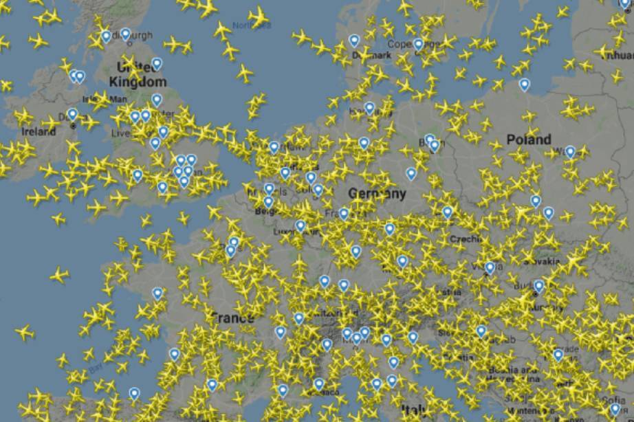 Übersicht Flüge mit Flightradar24