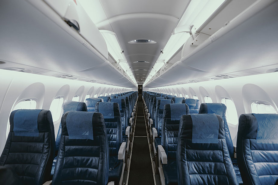 Flugzeugsitze im Flugzeug